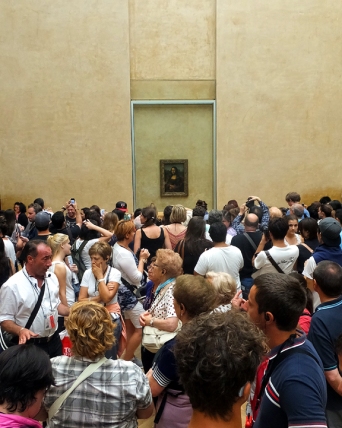 Even worse are the mobs surrounding the Mona Lisa. She hangs forlornly on her own massive wall. It takes patience and fortitude to get close enough to appreciate the masterpiece.